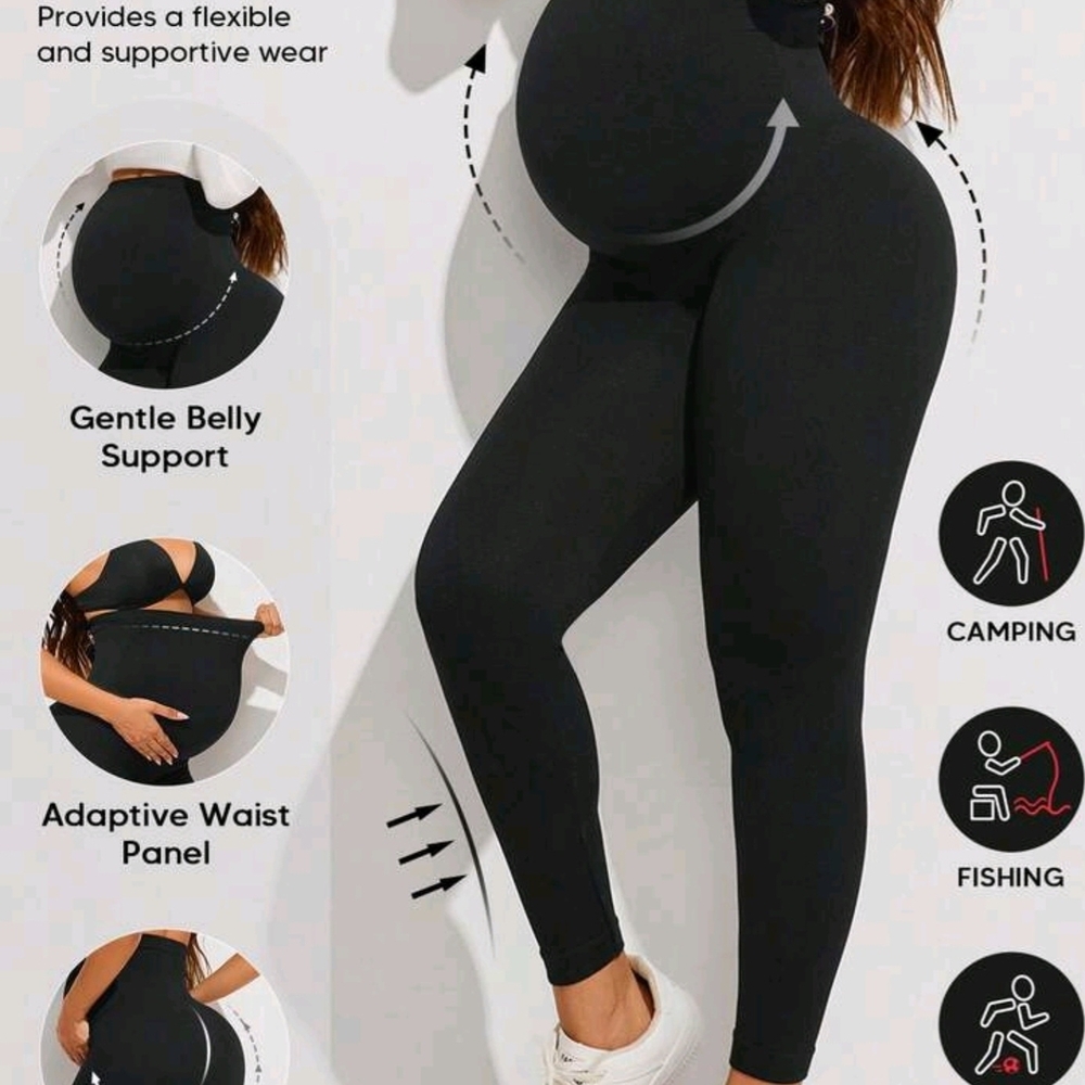 SHEIN Black Maternity Track Pants